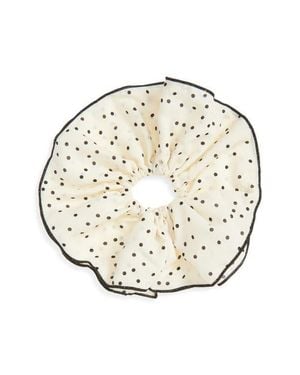 Tasha Polka Dot Scrunchies - White