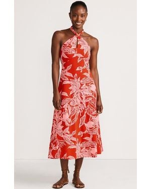 Lands' End Cotton Modal Halter Midi Dress - Red