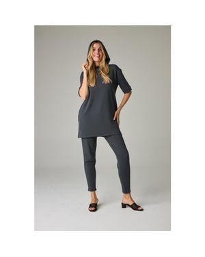 eavolu® Malawi Eco-Luxe Fleece Hooded Tunic/Dress - Blue