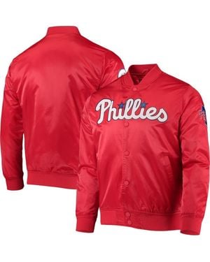 Pro Standard Philadelphia Phillies Wordmark Satin Full-Snap Jacket - Red