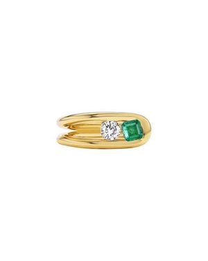 UNIFORM OBJECT Impact Emerald & Diamond Ring - Yellow