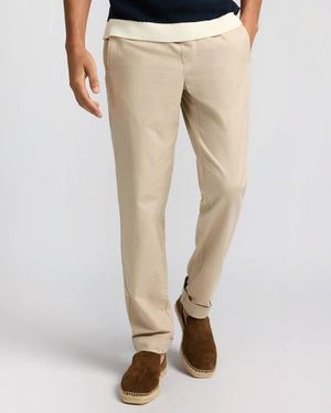 Onia Linen Cotton Stretch Cuff Pant - Natural
