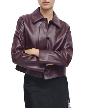 Mango Sabina Faux Leather Jacket - Purple