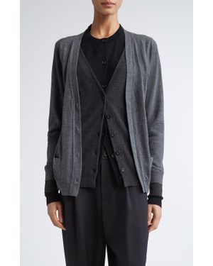 Monse Trompe L'Oeil Triple Layer Cardigan - Gray