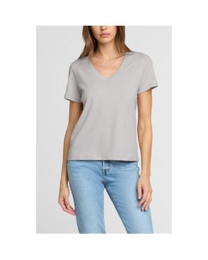 The Standard Stitch The Organic Cotton V-Neck Tee - Gray