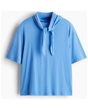 H&M Scarf-Collar Top - Blue