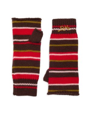 Damson Madder Fingerless Mittens - Red