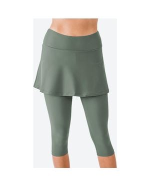 Calypsa Skirted Swim Capris - Green