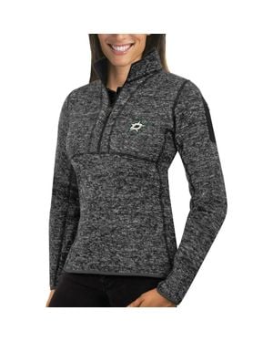 Antigua Dallas Stars Fortune 1/2-Zip Pullover Sweater - Gray