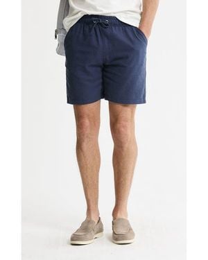 Jachs New York Linen Blend Drawstring Shorts - Blue
