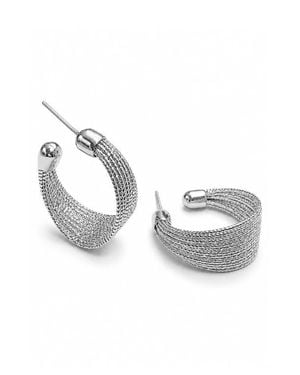 LA MENO Mesh Hoop Earrings - Metallic
