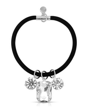 Ettika Crystal Dangle Hair Tie - Black