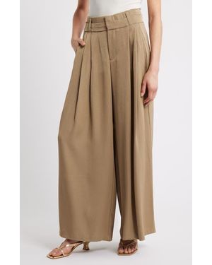 Wit & Wisdom Skyrise Triple Pleat Palazzo Pants - Natural