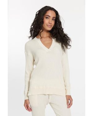 LEIMERE Cabo Split Neck Top - White