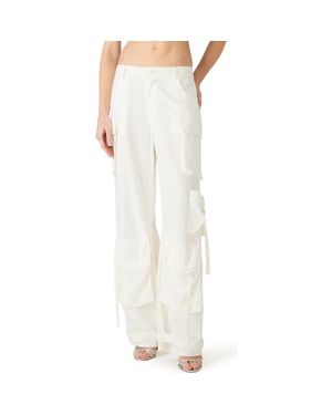 Steve Madden Duo Linen Blend Cargo Pants - White