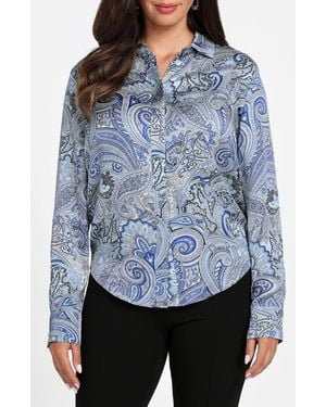 Marciano New Melissa Paisley Button-Up Shirt - Blue