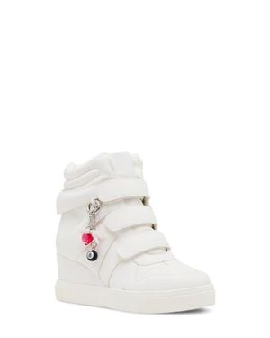 Steve Madden Kids' Jmavis High Top Wedge Sneaker - White