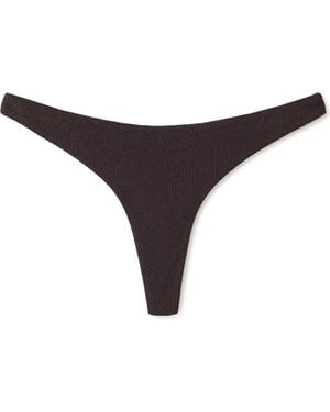 Mango Textured Brazilian Bikini Bottoms - Purple
