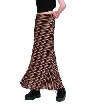 Anna Sui Venetian Stripe Trumpet Skirt - Brown