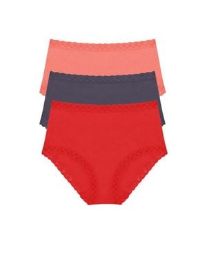 Natori Bliss Cotton Full Brief 3-Pack - Red
