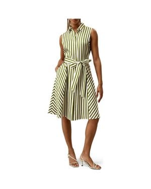 LILYSILK Silk Striped Sleeveless Dress - Yellow