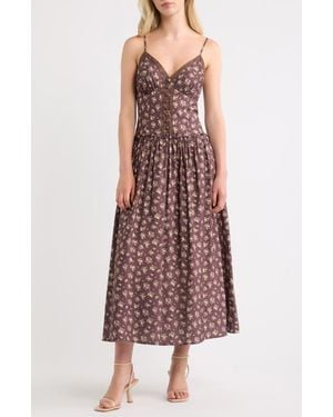 Lulus Lotta Lace Floral Dress - Purple