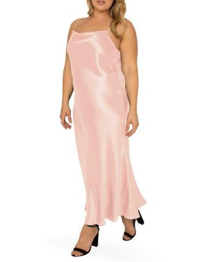 Standards & Practices Cowl Neck Satin Slipdress - Multicolor