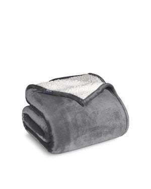 Bare Home Reversible Plush Fleece Blanket - Gray