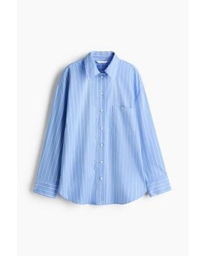 H&M Oversized Poplin Shirt - Blue