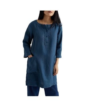 Seasalt Cornwall Harbour Wall Linen Tunic - Blue
