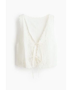 H&M Cotton Muslin Beach Top - White