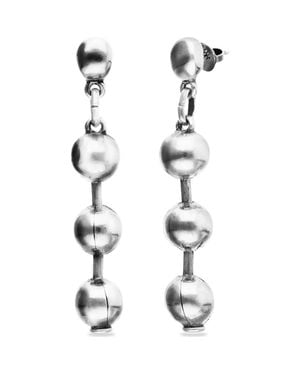 Uno De 50 Long Ball Earrings Plated - White