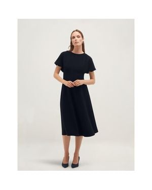 Hobbs Melina Tailored Seam Midi Dress - Blue