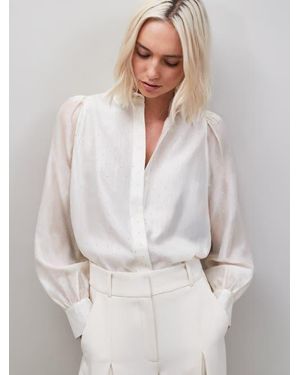 Ro&zo Button Up Mini Diamante Shirt - White