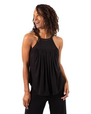 JJwinks Wine Down Built-In Shelf Racerback Tank Lounge & Sleep Top - Black
