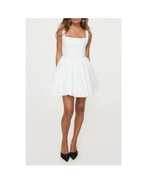 Princess Polly Straplie Organic Cotton Corset Minidress - White