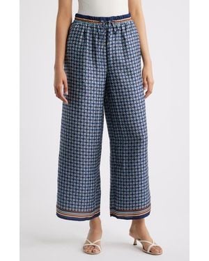 Halogen® Relaxed Drawstring Satin Pants - Blue