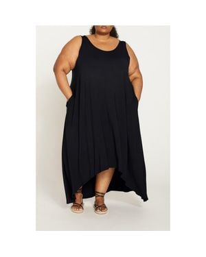 UNIVERSAL STANDARD Athena Divine Sleeveless Jersey High-Low Maxi Dress - Black