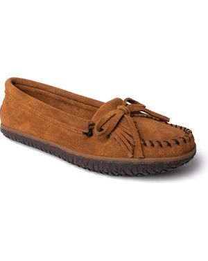 Minnetonka Kilty Tread Slipper - Brown