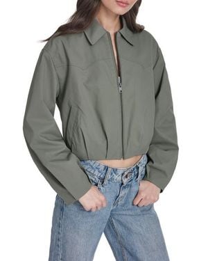 Levi's Crop Bubble Hem Bomber Jacket - Gray