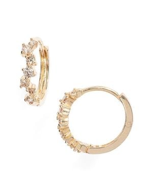 SET & STONES Odessa Diamond Huggie Hoop Earrings - Metallic