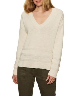 Sanctuary V-Neck Cotton Sweater - Natural