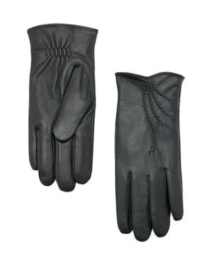 Mango Faux Fur Lined Leather Gloves - Black