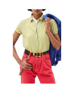 Versace Gender Inclusive Short Sleeve Virgin Wool Button-Down Cardigan - Red