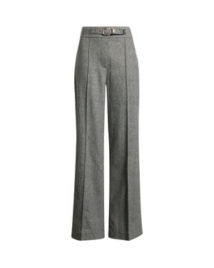 Tahari The Brenda Belt Detail High Waist Wide Leg Pants - Gray