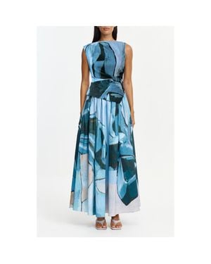 Acler Robaker Print Sleeveless Maxi Dress - Blue