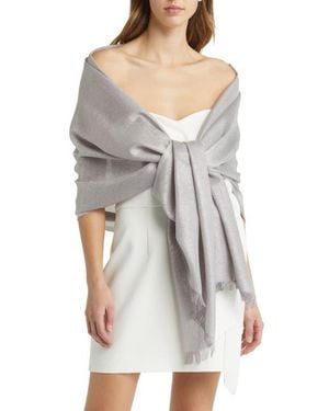 Nordstrom Metallic Lightweight Wrap - Gray