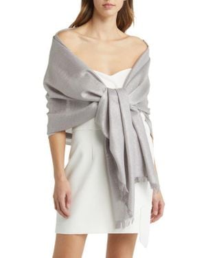 Nordstrom Metallic Lightweight Wrap - Gray