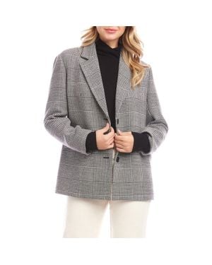 Karen Kane Houndstooth Blazer - Gray