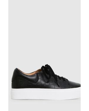 Belle & Bloom Just A Dream Croc Leather Sneaker - Black